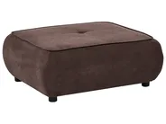 Sofa 3 Seater SALLA with Ottoman Fabric Dark Brown_1057927