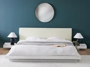 Bett mit LED Kunstleder ZEN 180 x 200 cm Weiß_938397