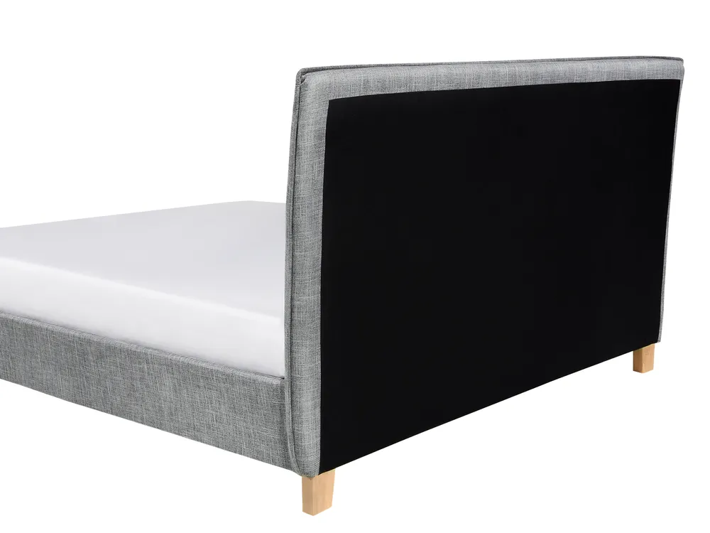 Bett mit Lattenrost Stoff SENNEZ 160 x 200 cm Hellgrau_684301