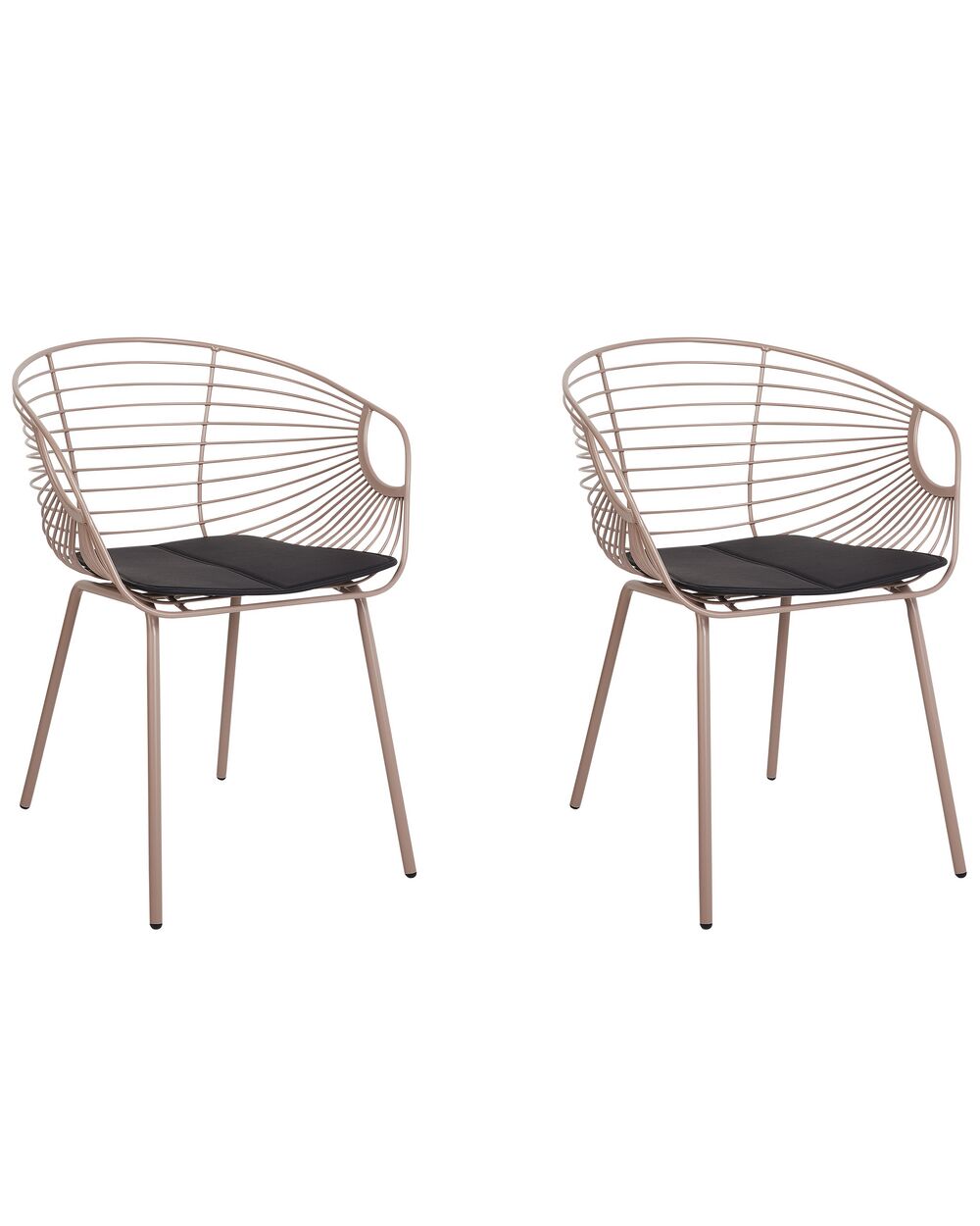 Set van 2 eetkamerstoelen HOBACK Metaal Beige
