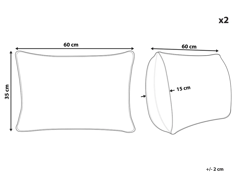 Dekokissen 2er Set CRODYLINE 35 x 60 cm Samtstoff Braun Streifenmuster_914041