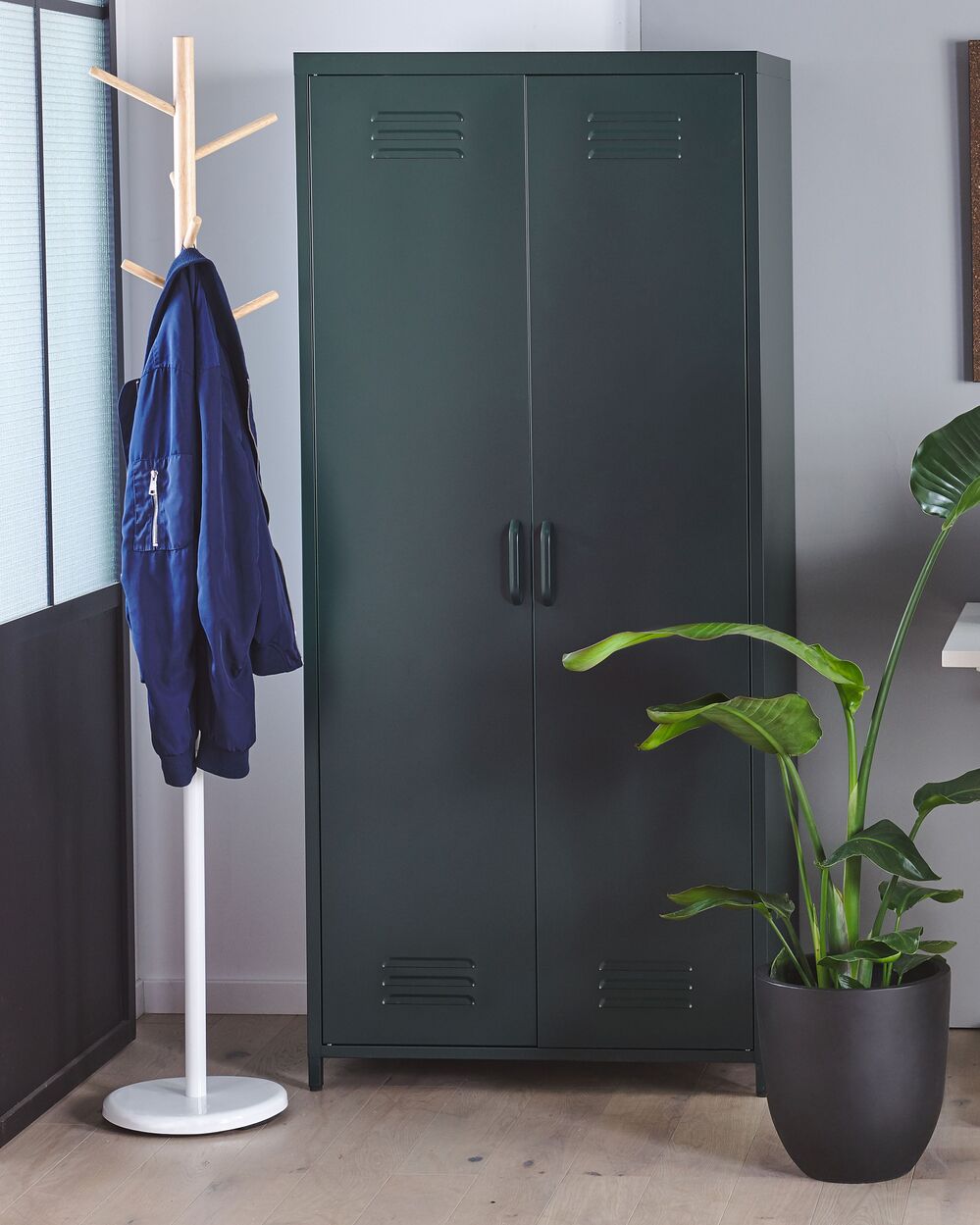 Meuble de rangement VARNA Métal Gris foncé