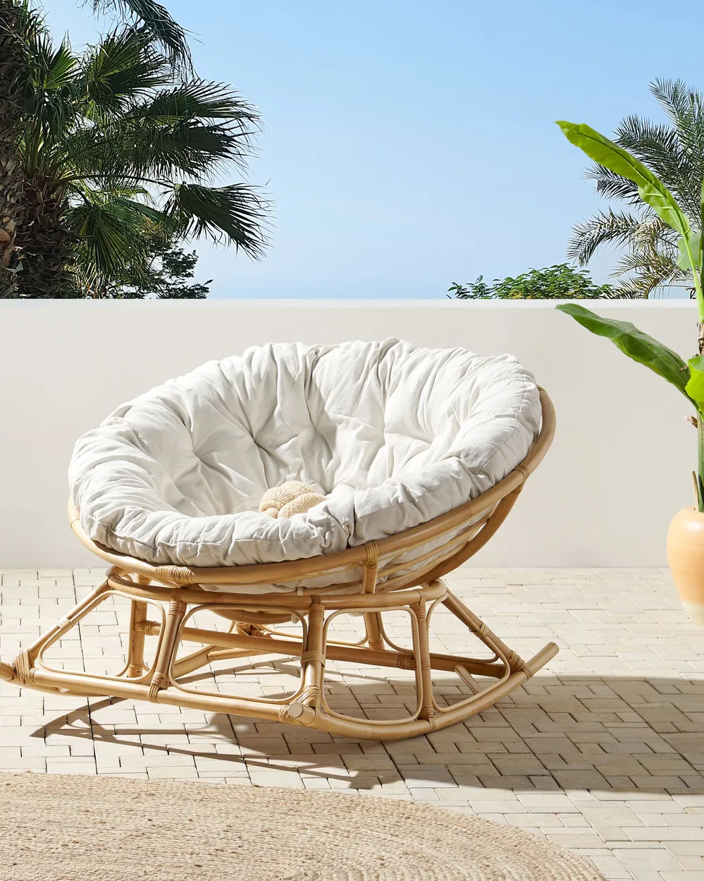 Schaukelsessel ORVIETO Rattan Naturfarben