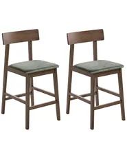 Set mit 2 Barstühlen ISANTI Holz Dunkelbraun / Grün_1031574