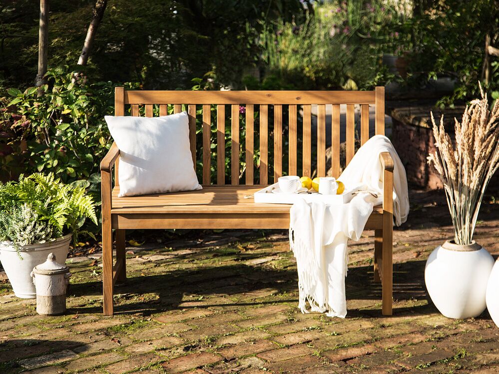 Garden Bench VIVARA 120 cm Certified Acacia Wood Light Brown