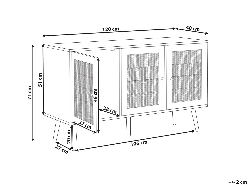 Cabinet PEROTE Rattan Light Brown_841302