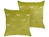 Dekokissen 2er Set YUZURI 45 x 45 cm Samtstoff Hellgrün Tiermuster