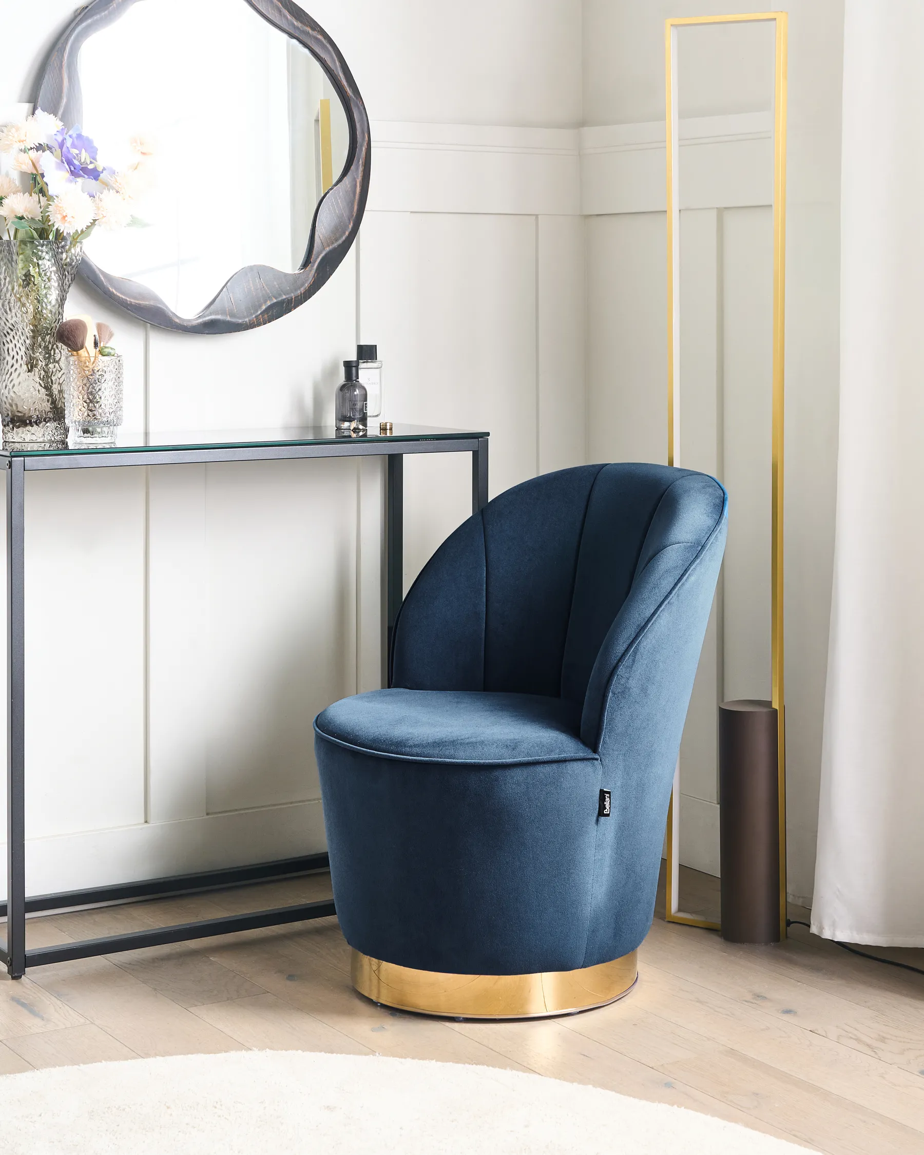 Sessel ALBY Samtstoff Dunkelblau_780869