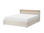 Bett mit Stauraum und LED-Beleuchtung ARMELLE Stoff Beige 160 x 200 cm_994503