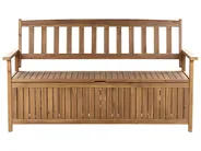Gartenbank mit Auflage SOVANA 160 cm mit Stauraum Akazienholz Taupe_922572