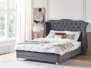 Bett mit Lattenrost Samtstoff AYETTE 180 x 200 cm Grau_1171321