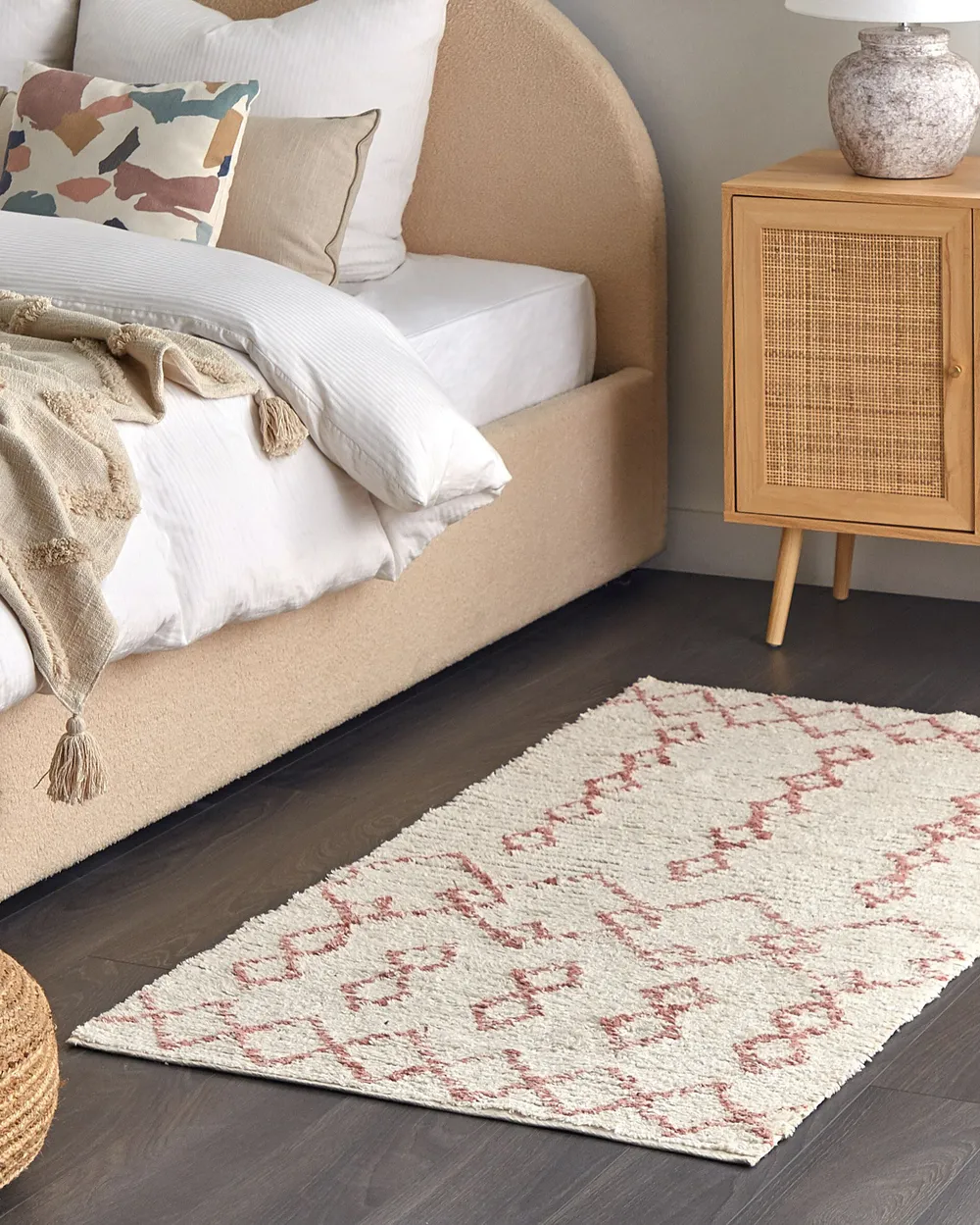 Teppich BUXAR Beige 80 x 150 cm Baumwolle