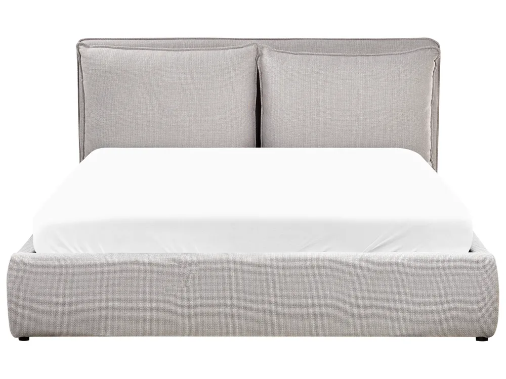 Bett mit Stauraum BAJONNA Stoff Hellgrau 160 x 200 cm_966123