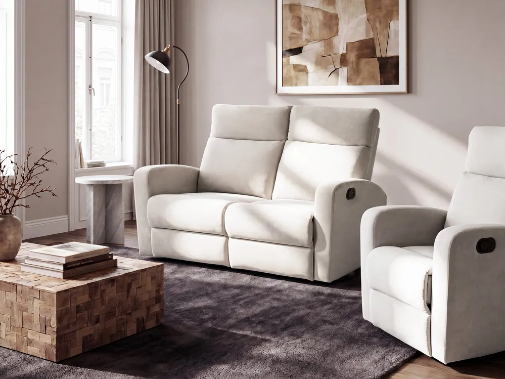 Recliner Chair VERDAL with Footrest Velvet Beige_1081151