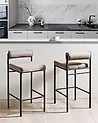 Set mit 2 Barstühlen AMAYA Stoff Taupe