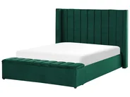 Bed with Storage Bench NOYERS Velvet Emerald Green 140 x 200 cm (EU Double)_834598