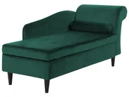 Right-Hand Chaise Longue LUIRO with Storage Velvet Dark Green_772128