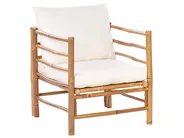 Lounge Set mit Tisch 5-Sitzer CERRETO Bambus Cremeweiß linksseitig_909557