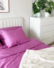 Bettwäsche-Set HARMONRIDGE 220 x 240 cm Baumwollsatin Rosa_990088