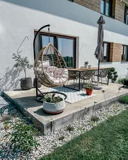 Hanging Chair with Stand ARSITA PE Rattan Natural_862165