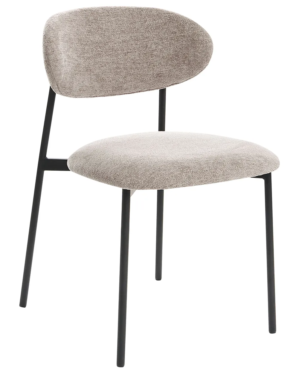 Set of 2 Dining Chairs COWLEY Chenille Taupe_1040061
