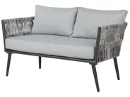 Lounge Set mit Tisch 4-Sitzer PREVEZA Polyrattan Grau_738959