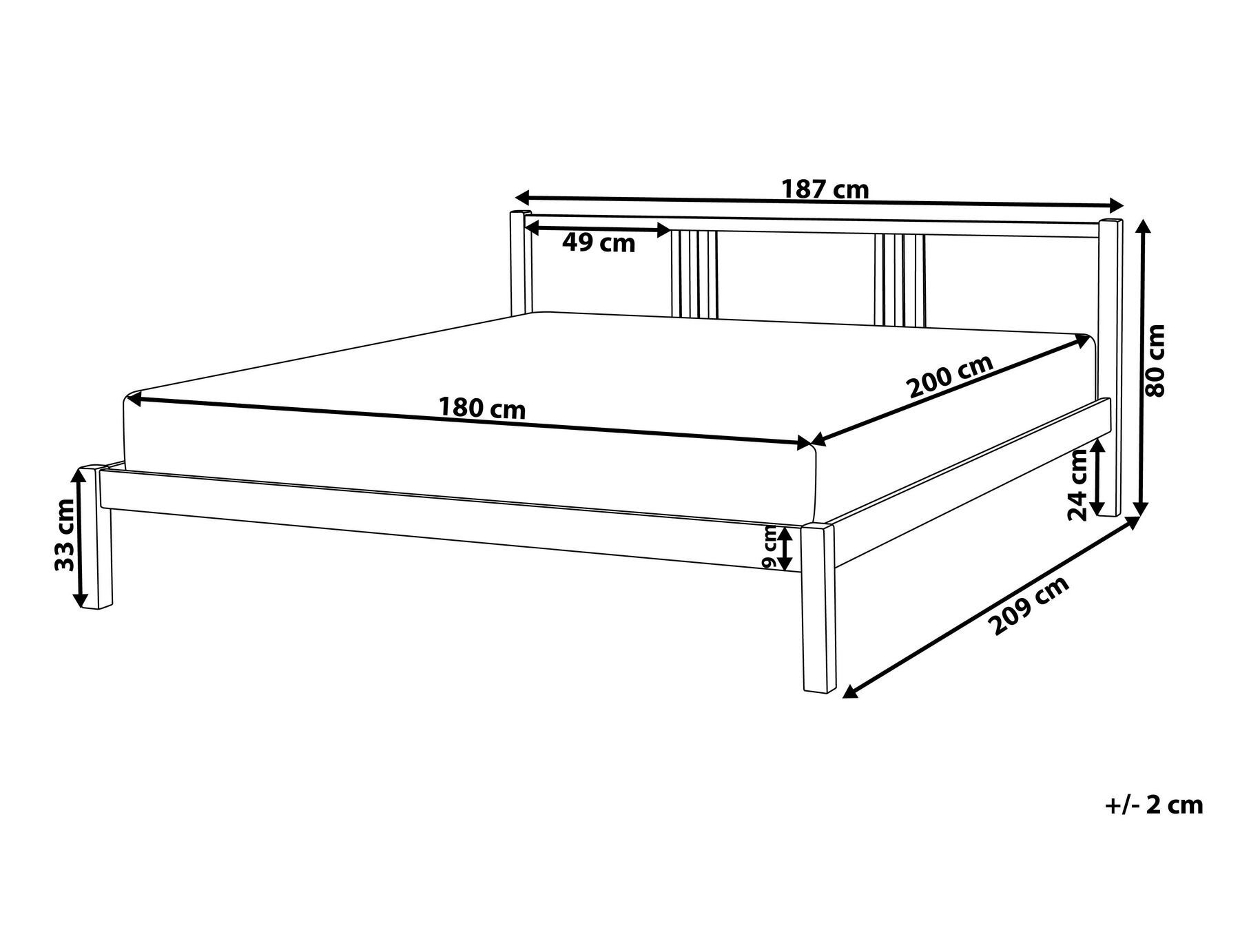 Bett mit Lattenrost Kiefernholz VANNES 180 x 200 cm Hellbraun_918214
