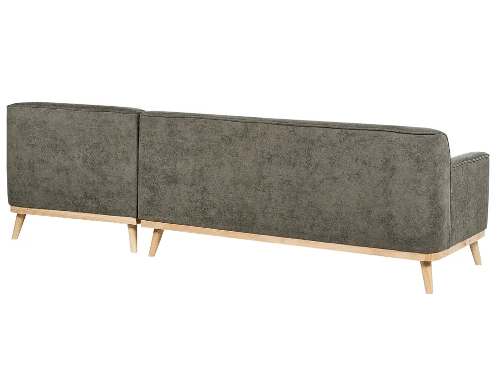 Corner Sofa 3 Seater SIMOS Corduroy Dark Green Left Hand_896914