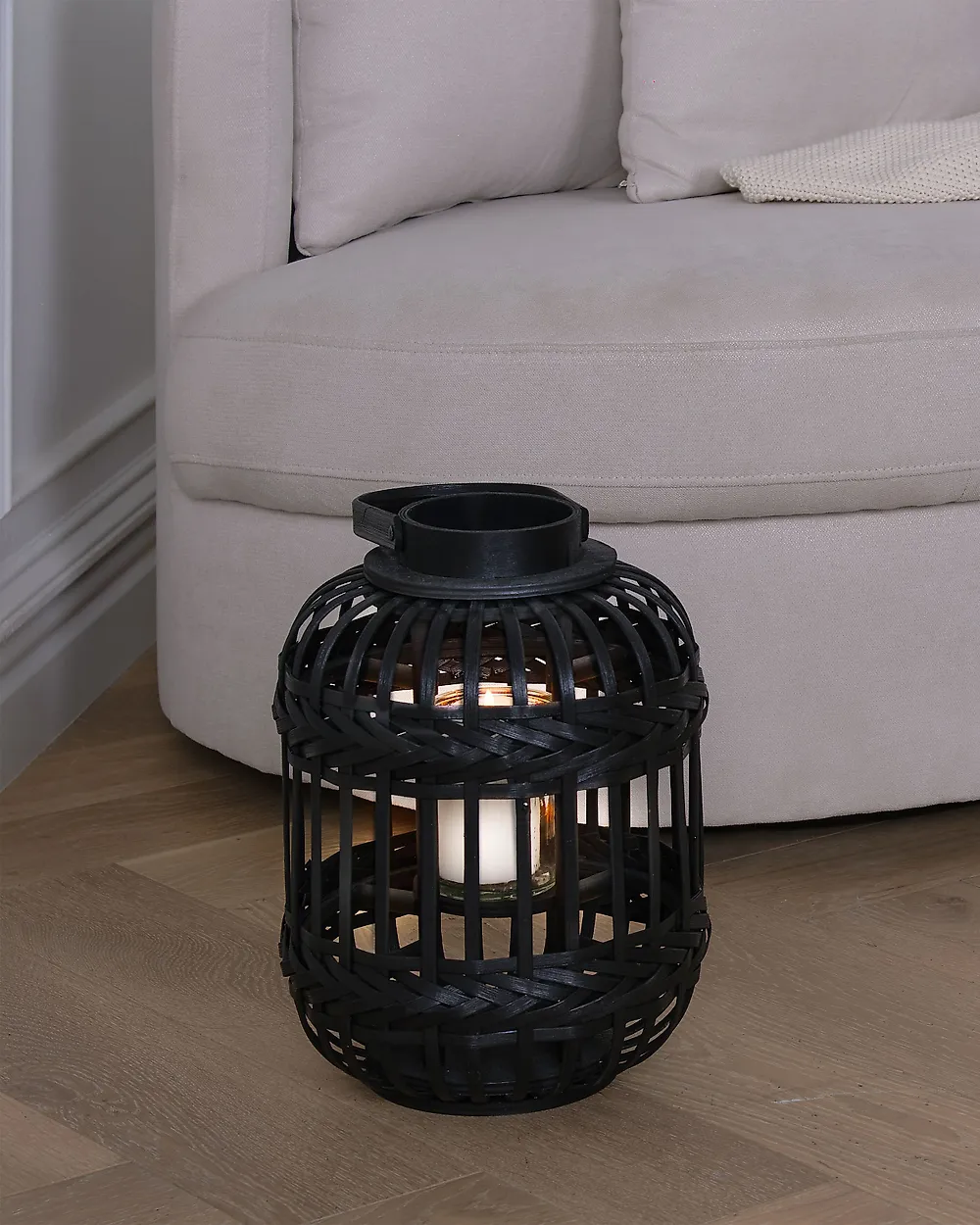 Laterne BORACAY 30 cm Bambus Schwarz_1187634