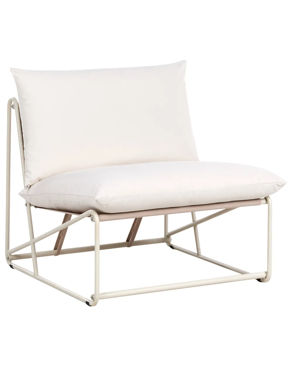 Stuhl mit Sitzkissen PICO Metall Hellbeige