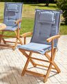 Set mit 2 Stühlen und Sitzkissen MAUI II Akazienholz Blau