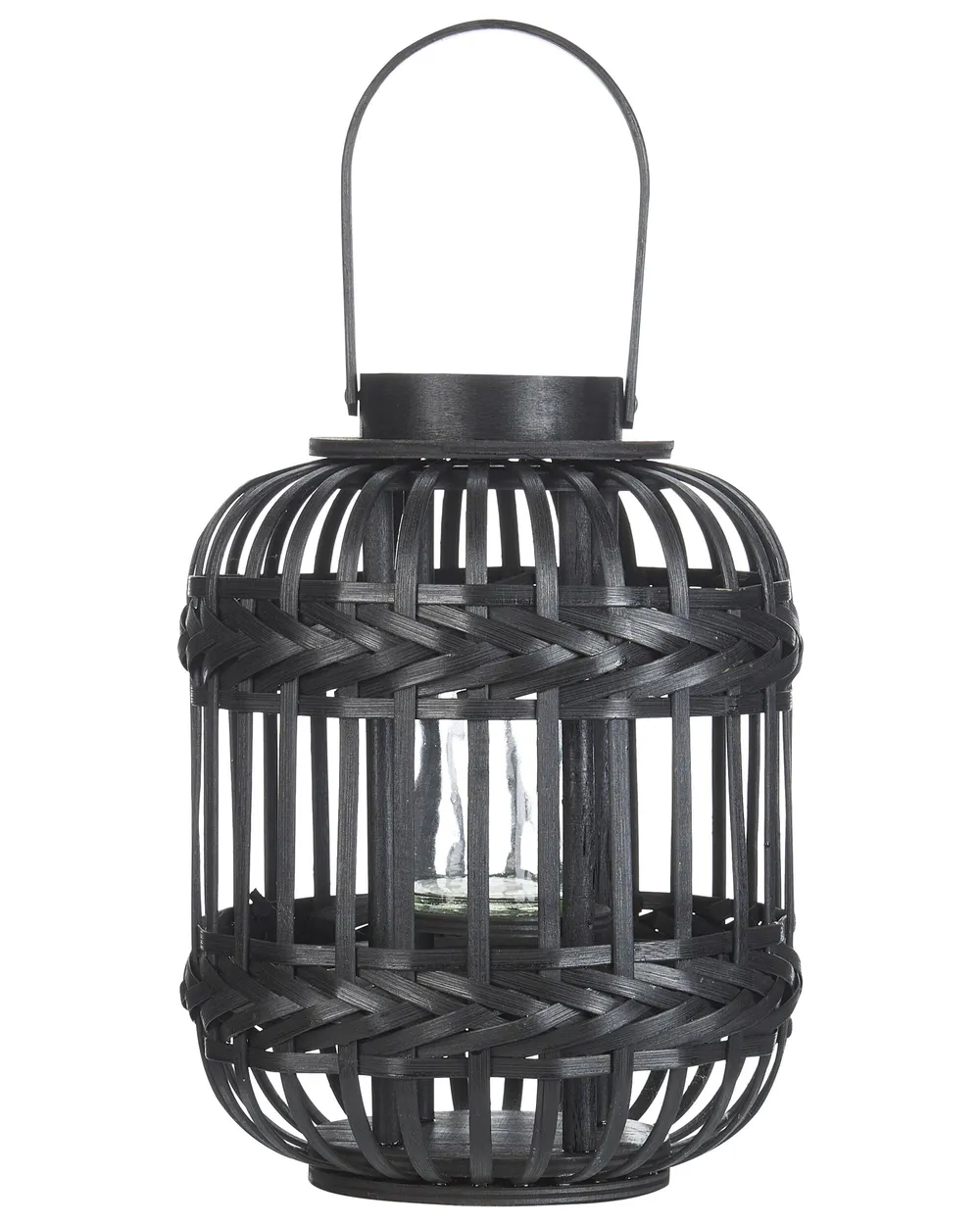 Laterne BORACAY 30 cm Bambus Schwarz
