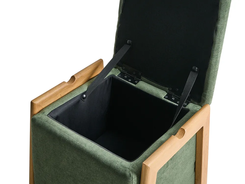 Pouf mit Stauraum EDLAND Stoff 45 cm Grün_1038223