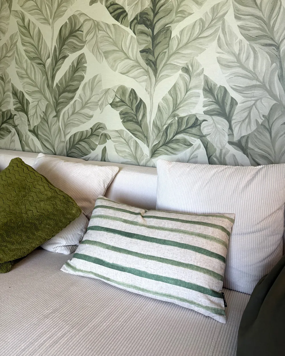 Coussin KAFRA 30 x 50 cm Vert À rayure_982881