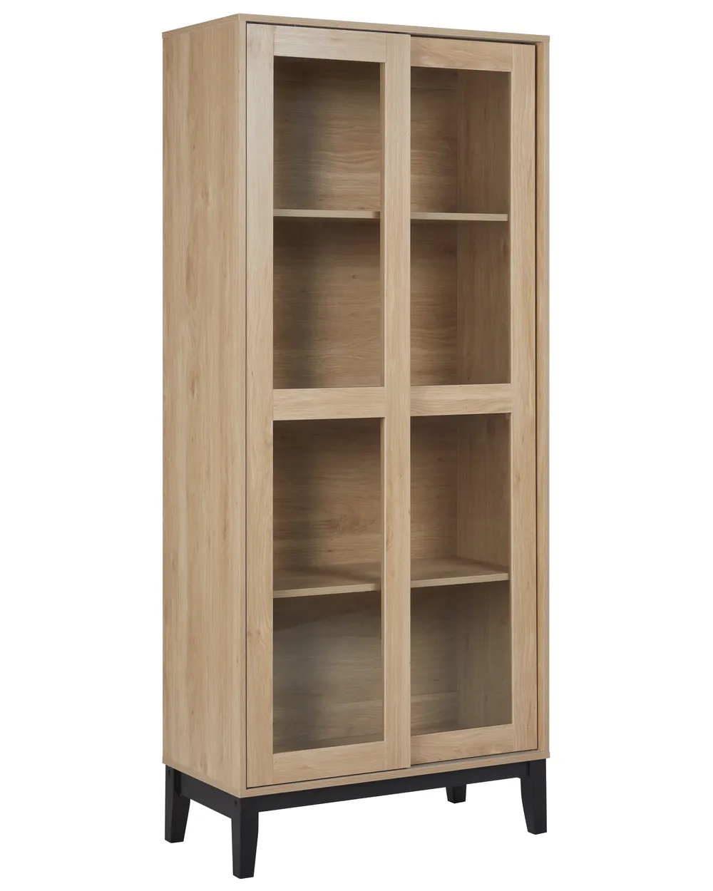 Vitrine mit Glastüren RUMSON 80 cm Hellbraun
