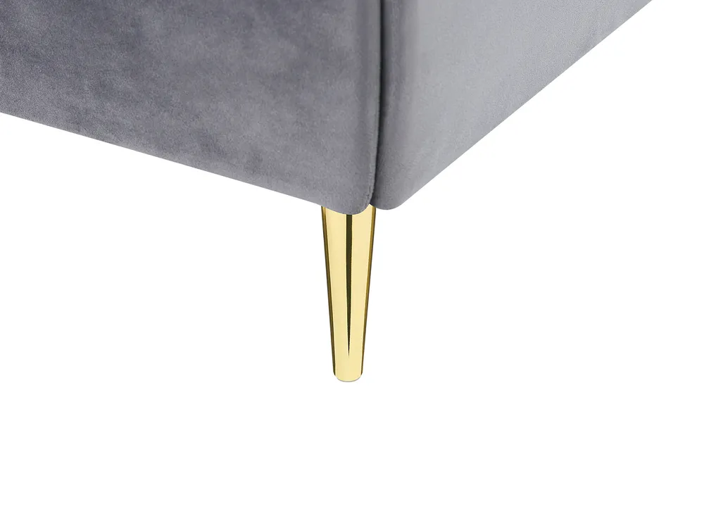 Bed Velvet FORBACH 160 x 200 cm (EU King Size) Grey_819135