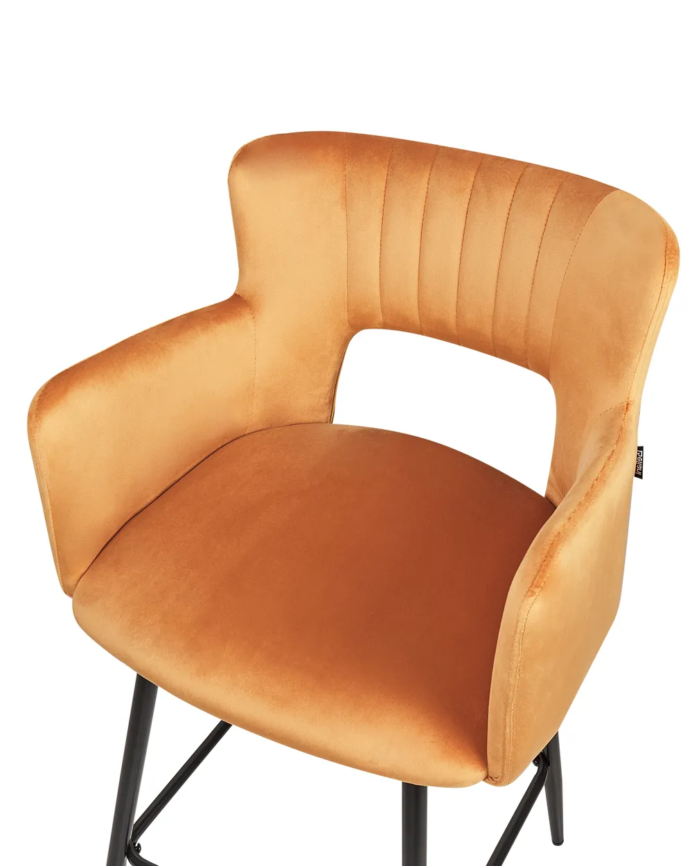 Set mit 2 Barstühlen SANILAC Samtstoff Orange_912650
