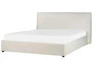 Bett mit Stauraum LAVAUR Bouclé Cremeweiß 160 x 200 cm_913349
