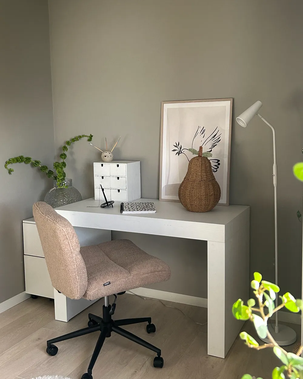 Schreibtischstuhl CATLIN Bouclé Beige_1034077