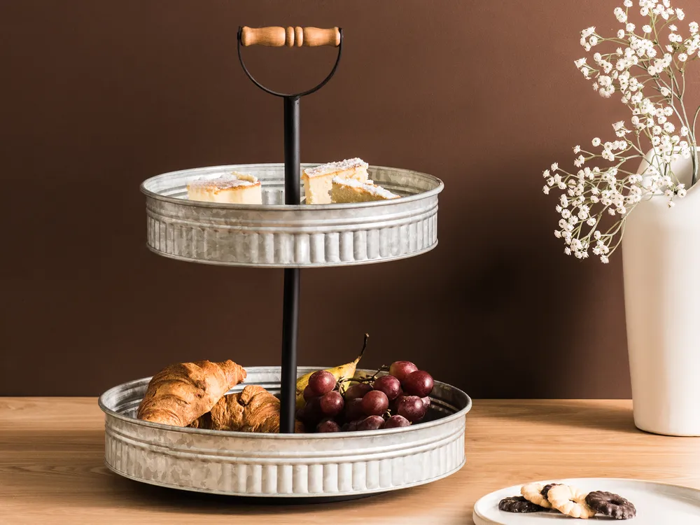 2-stöckiger Tortenständer KOUIGN Silber