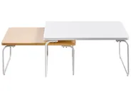 Gartensofa Set 5-Sitzer VENARIA mit Tischen Metall Beige / Weiß_1053998