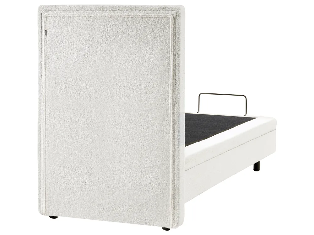 Bett verstellbar Bouclé DUKE II 80 x 200 cm Cremeweiß_1026180