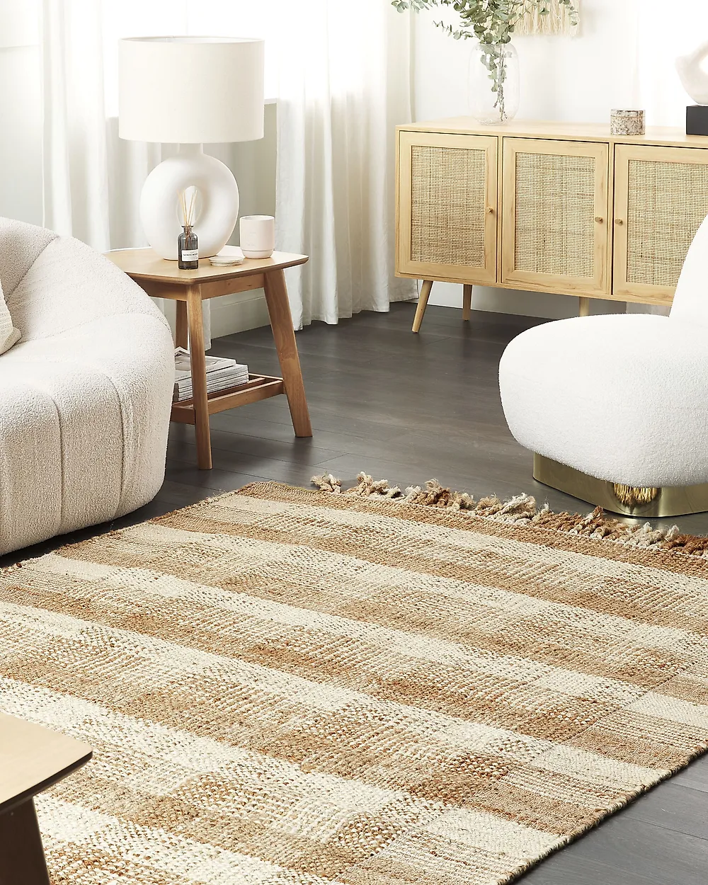 Rug BERISSA Beige 140 x 200 cm Jute_1182361