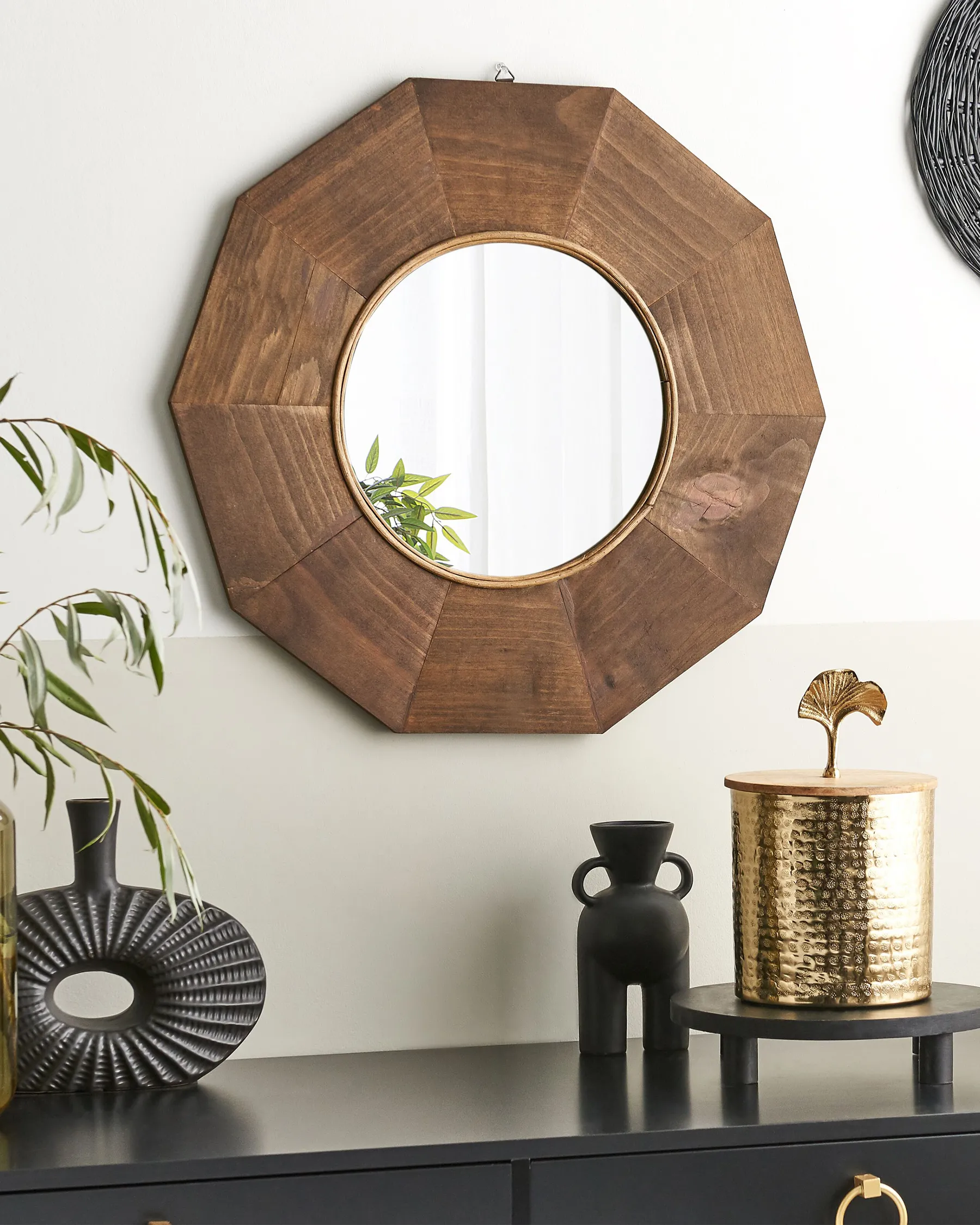 Wandspiegel ASEM 60 cm 60 cm Pappelholz Braun_827848