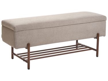 Banc à chaussures VAIL Tissu 115 cm 40 cm avec rangement Taupe