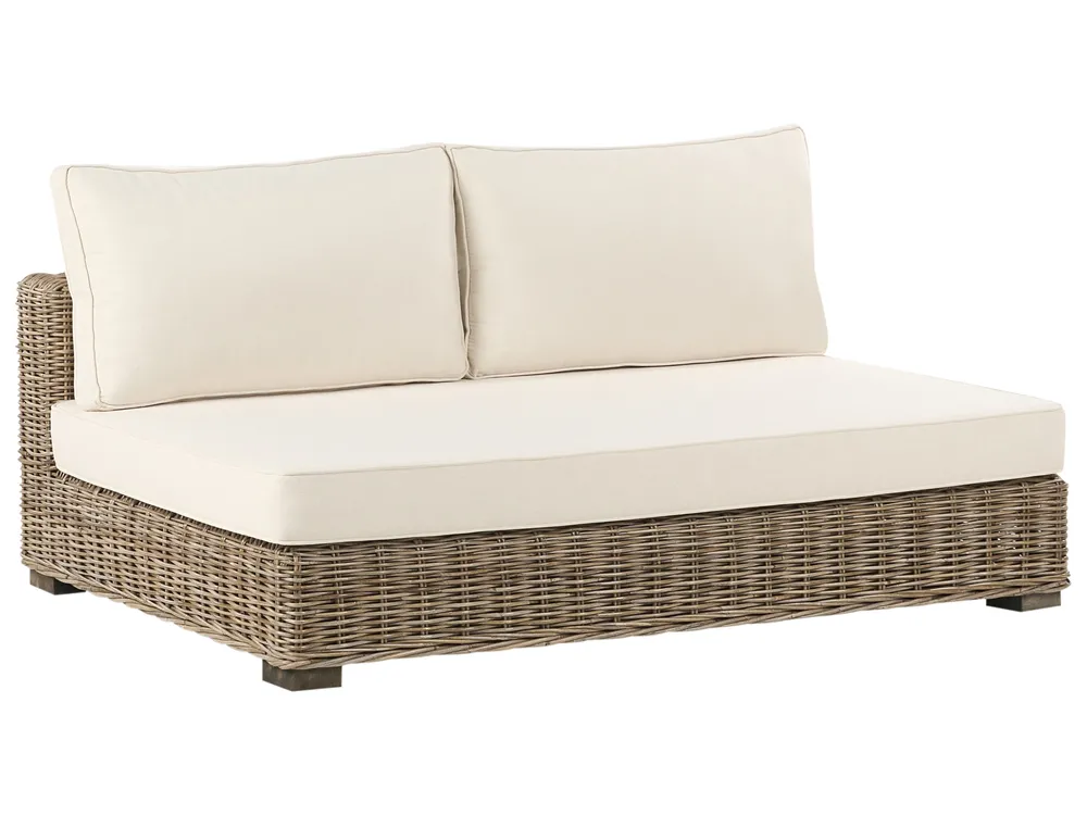 Lounge Set mit Tisch 4-Sitzer VARALLO modular Rattan Grau linksseitig_954927
