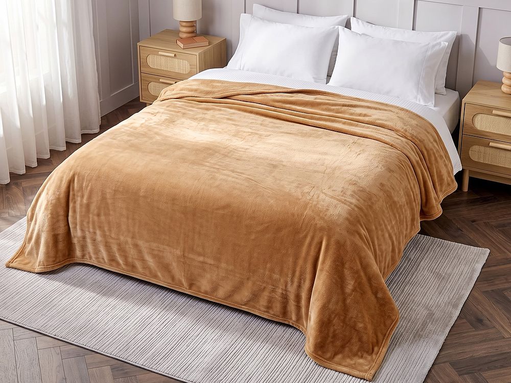 Plaid BAYBURT 200 x 220 cm Beige