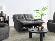 Sofa Set manuell verstellbar 4-Sitzer BERGEN Stoff Graphitgrau_1064697