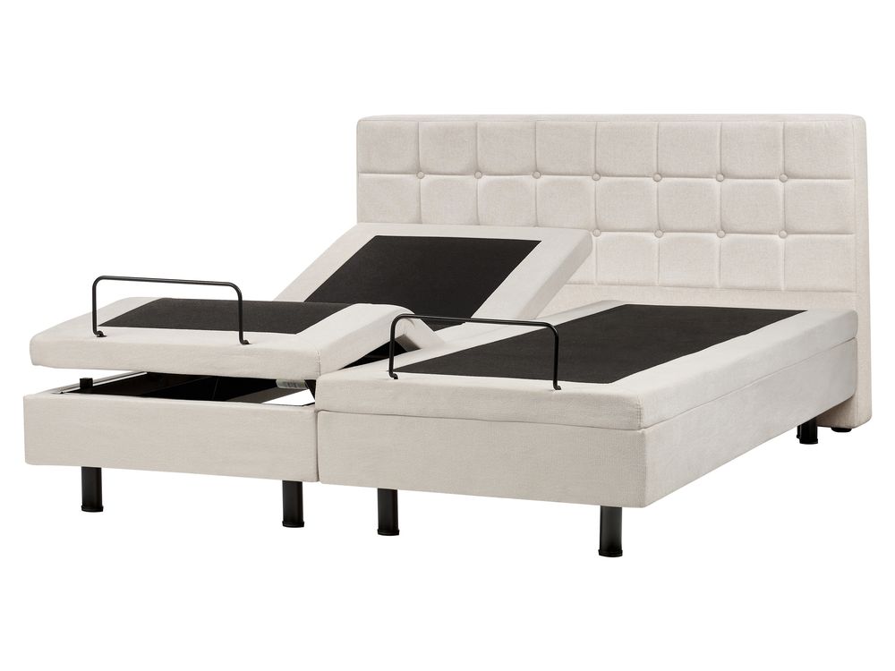 Verstelbaar bed Stof DUKE 160 x 200 cm Lichtbeige