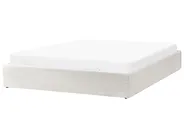 Bett mit Stauraum ohne Kopfteil DINAN Bouclé Cremeweiß 180 x 200 cm_903703